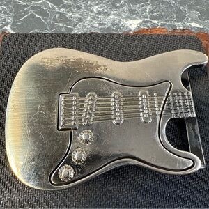 Guitar-Shaped Metal Belt Buckle